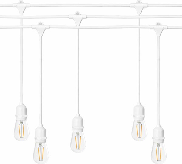 Ghirlanda luminoasa alba 15 m. cu 15 becuri S14 LED E27 interconectabila