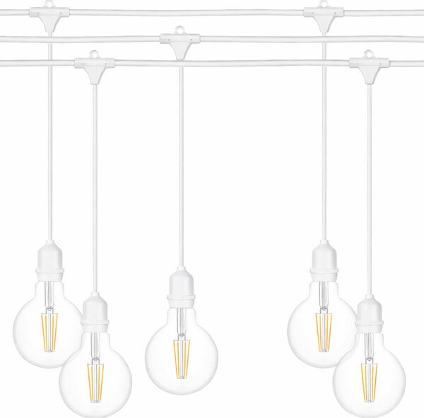 Ghirlanda luminoasa ALBA 15 m. cu 15 becuri mari G125 4W LED E27 interconectabila