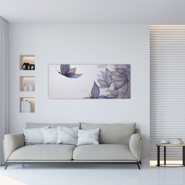 Tablou - Fluturi desenați (120x50 cm)