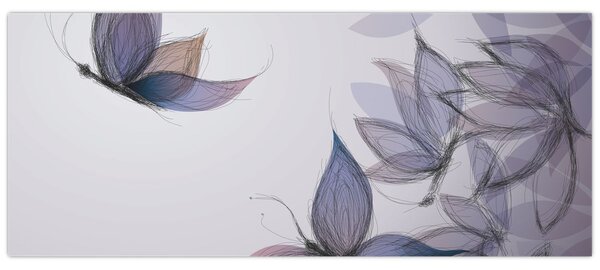 Tablou - Fluturi desenați (120x50 cm)