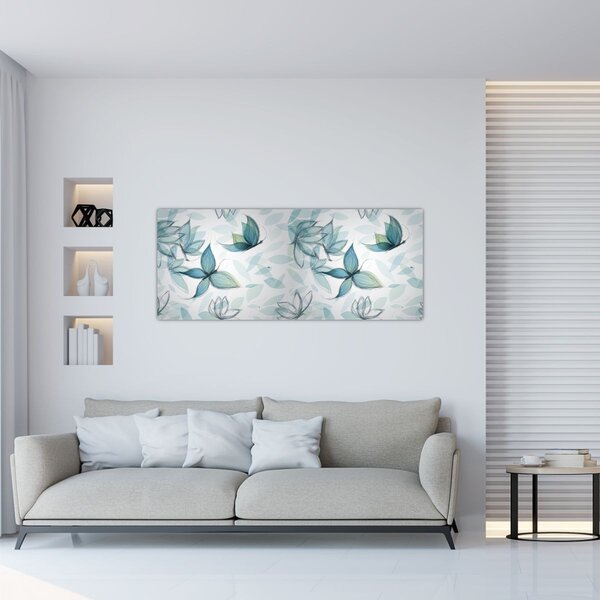 Tablou - Fluturași albaștri (120x50 cm)