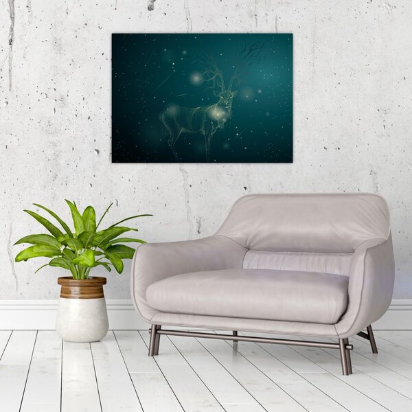 Tablou - Cerb magic noaptea (70x50 cm)