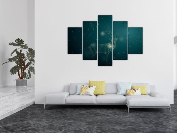 Tablou - Cerb magic noaptea (150x105 cm)