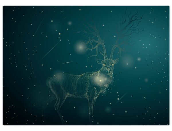 Tablou - Cerb magic noaptea (70x50 cm)