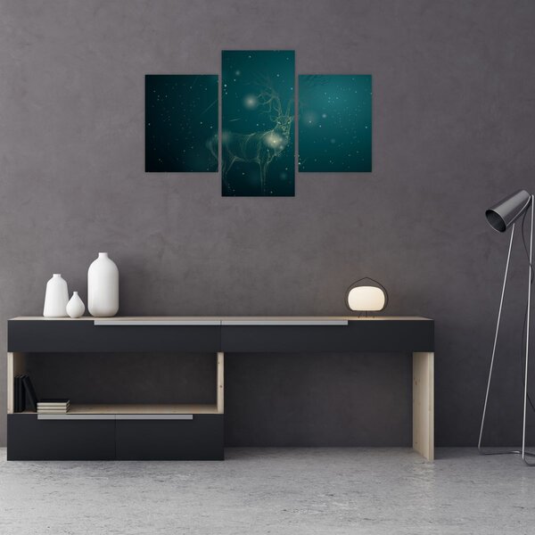 Tablou - Cerb magic noaptea (90x60 cm)