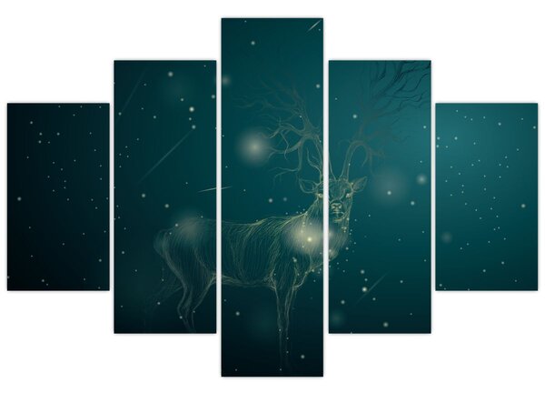 Tablou - Cerb magic noaptea (150x105 cm)