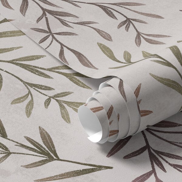 Tapet Ramuri multicolore cu frunze pe un fundal deschis, Tapet natura, Tapet frunze, a00936v3 : Uwalls.ro