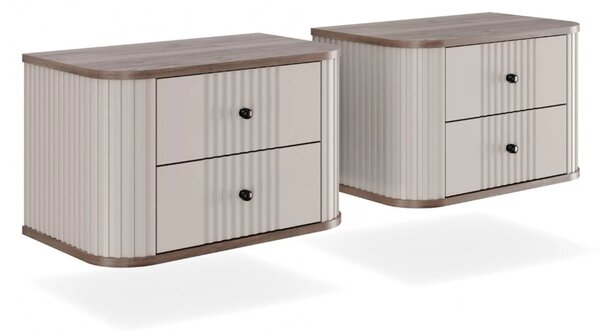 Set noptiere suspendat Vesper 56 cm - cașmir / nuc / mânere negre