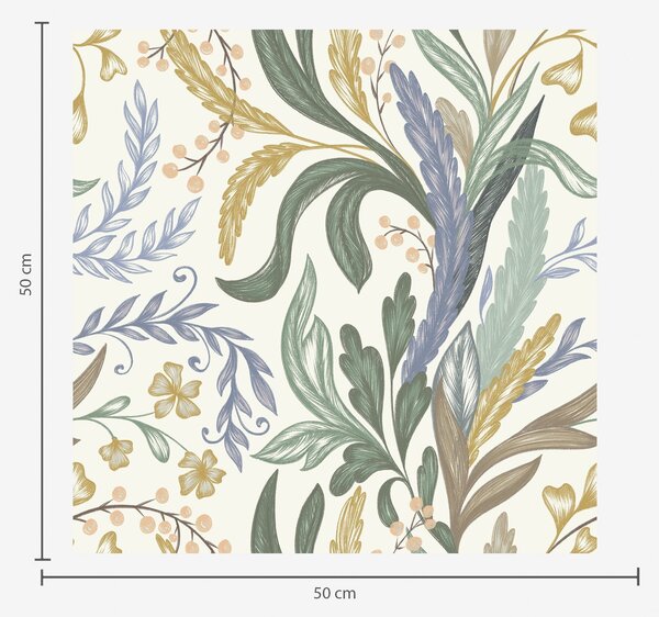 Tapet Ornament floral luxuriant într-o paletă pastelată delicată, Tapet flori, a00939 : Uwalls.ro