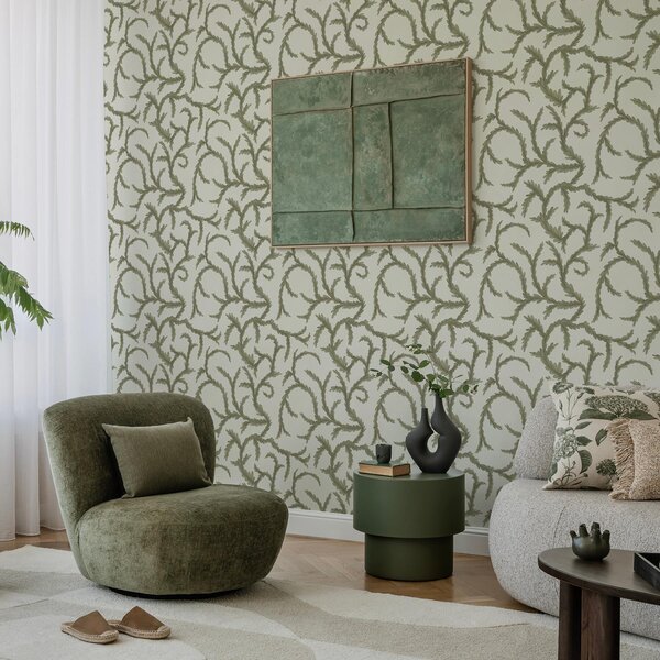 Tapet Bucle moi de conifere verzi pe un fundal deschis, Tapet natura, Tapet frunze, a00938 : Uwalls.ro