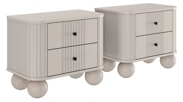 Set noptiere Vesper 56 cm - cașmir / mânere negre / picioare sferice