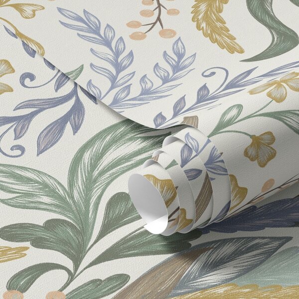 Tapet Ornament floral luxuriant într-o paletă pastelată delicată, Tapet flori, a00939 : Uwalls.ro