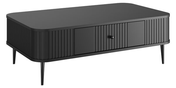 Măsuță de cafea cu sertar Vesper 103x60 cm - negru / picioare negre