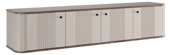 Comodă TV suspendată Vesper 4D 187 cm - cașmir / nuc / mânere negre