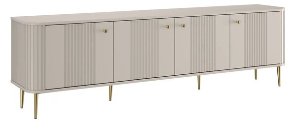 Comodă TV Vesper 4D 187 cm - cașmir / picioare aurii