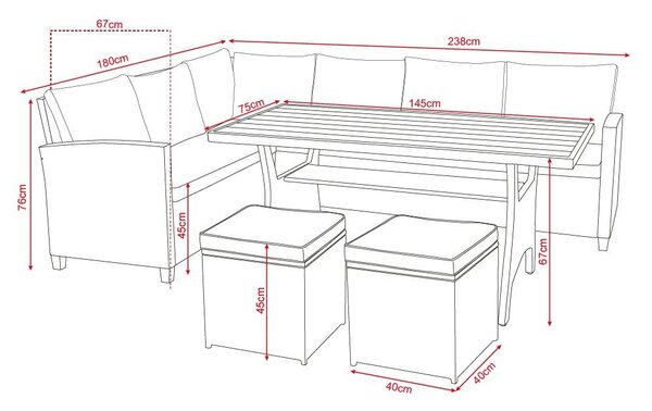 Set mobilier de grădină pentru întreaga familie Avenberg SINTRA