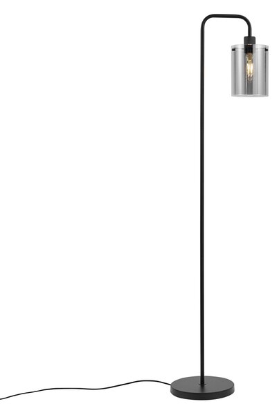 Lampă de podea de design neagră cu sticlă fumurie - Domo
