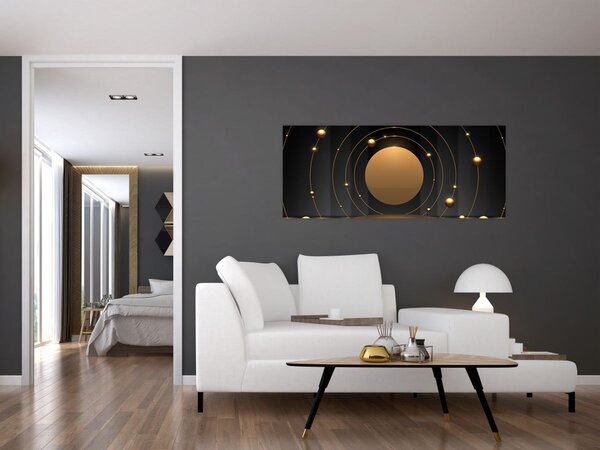 Tablou - Cercuri aurii (120x50 cm)