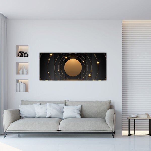 Tablou - Cercuri aurii (120x50 cm)