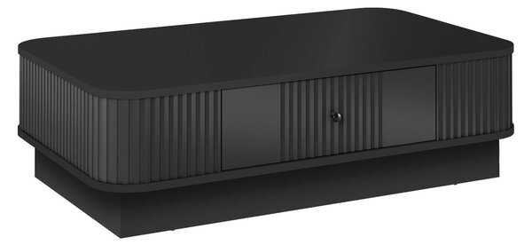 Măsuță de cafea cu sertar Vesper 103x60 cm - negru / mânere negre