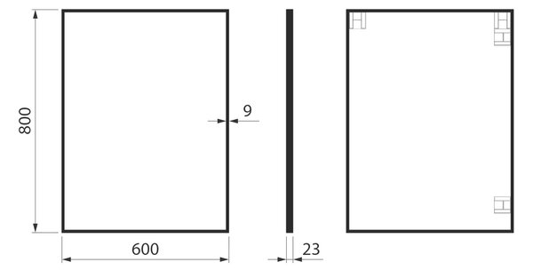 Sapho Sapho, oglindă cu ramă NOTION SLIM, 60x80cm, auriu mat, NT860G