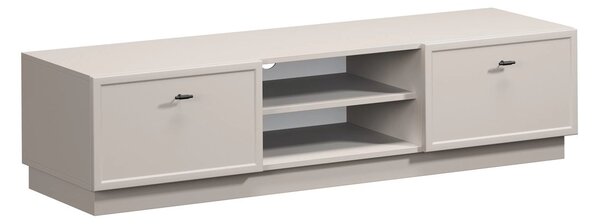 Comodă TV cu sertare Lorini 150 cm - cașmir / mânere negre T-bar