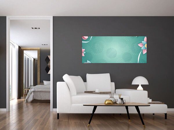 Tablou - Cercuri cu flori (120x50 cm)