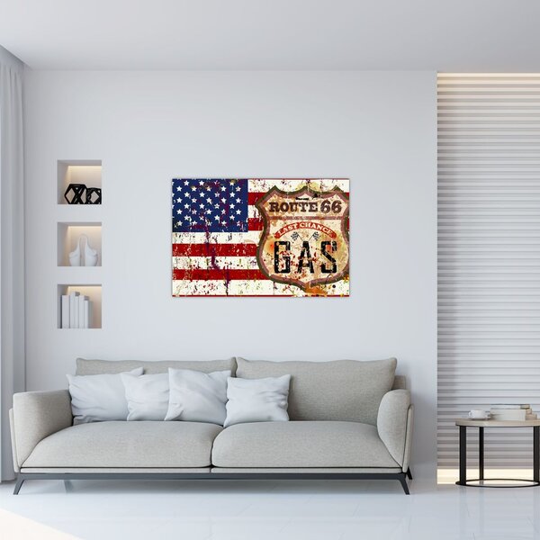 Tablou - Vintage steag (90x60 cm)