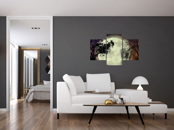 Tablou - Lună plină deasupra apei (90x60 cm)
