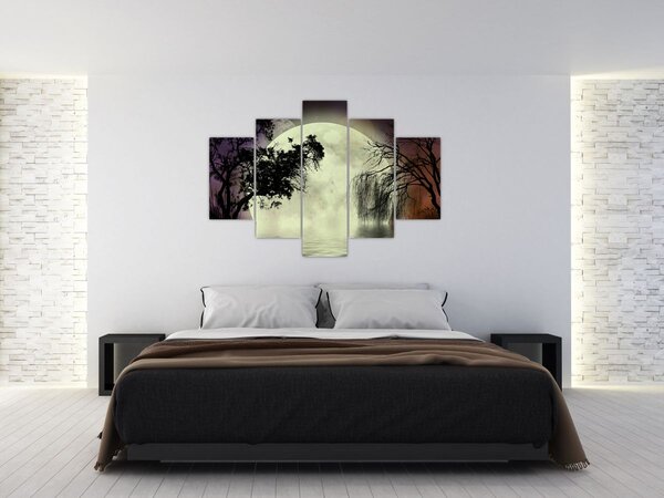 Tablou - Lună plină deasupra apei (150x105 cm)