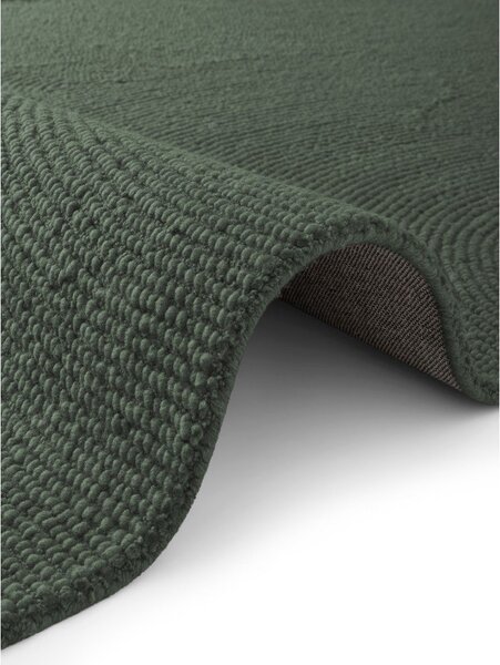 Covor verde închis țesut manual din lână 200x300 cm Calmio – Hanse Home