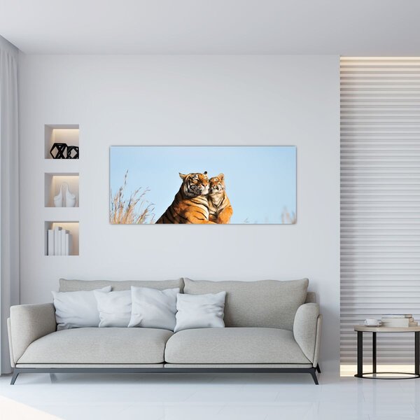 Tablou - Tigroaica cu pui (120x50 cm)