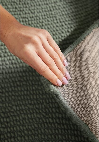 Covor verde închis țesut manual din lână 200x300 cm Calmio – Hanse Home