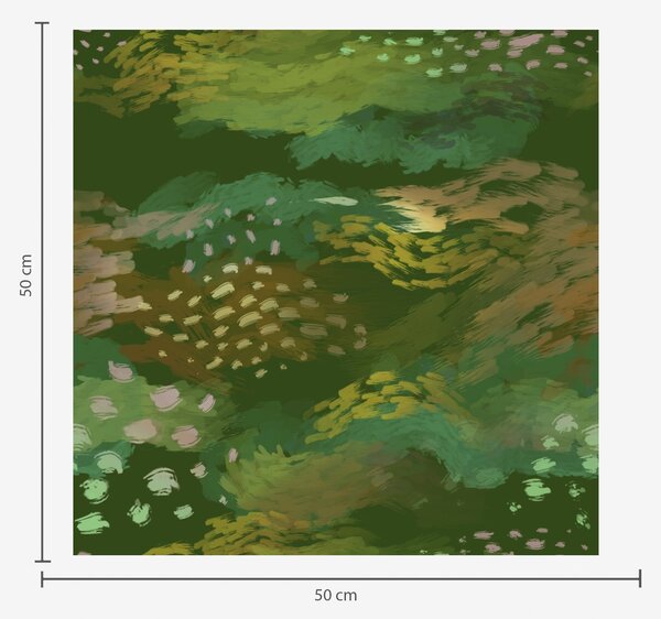 Tapet Abstracție verde intensă cu tușe energice, Tapet abstract, a00999v3 : Uwalls.ro