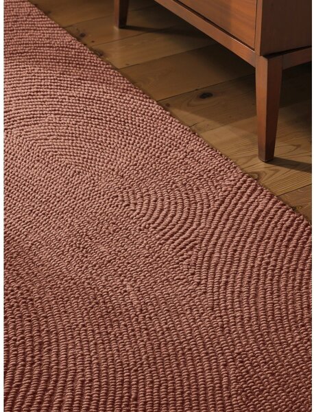 Covor tip traversă teracotă țesut manual din lână 80x200 cm Calmio – Hanse Home