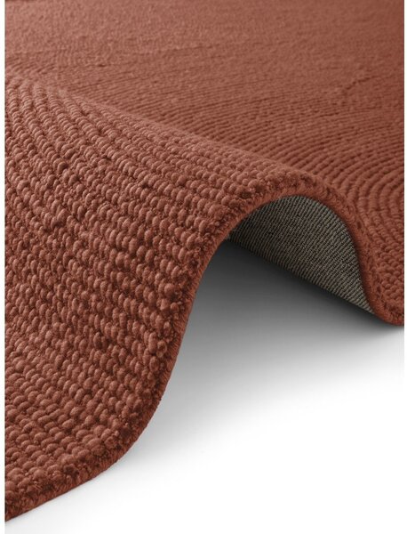 Covor tip traversă cărămiziu țesut manual din lână 80x200 cm Calmio – Hanse Home