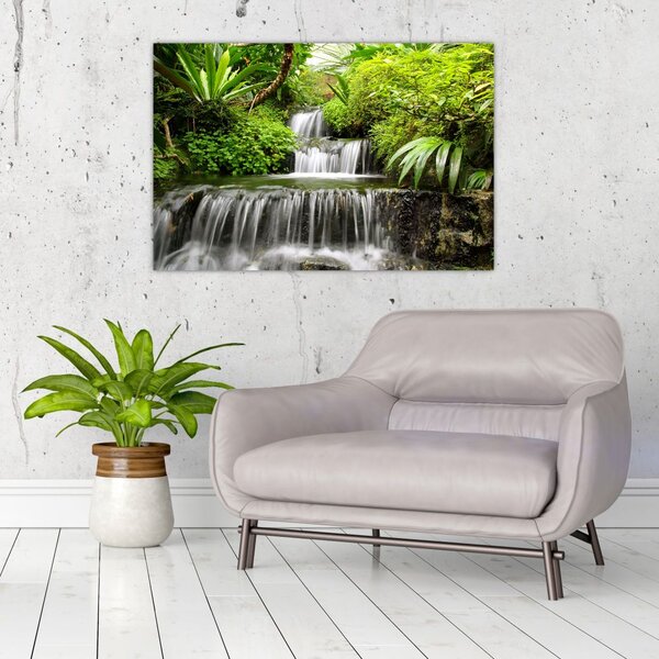 Tablou - Cascadă în pădurea tropicală (90x60 cm)