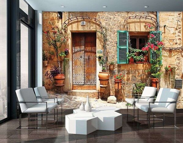 Fototapet cu o terasă colorată mediteraneană - 10388 - Fototapet24