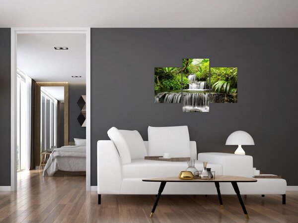 Tablou - Cascadă în pădurea tropicală (90x60 cm)