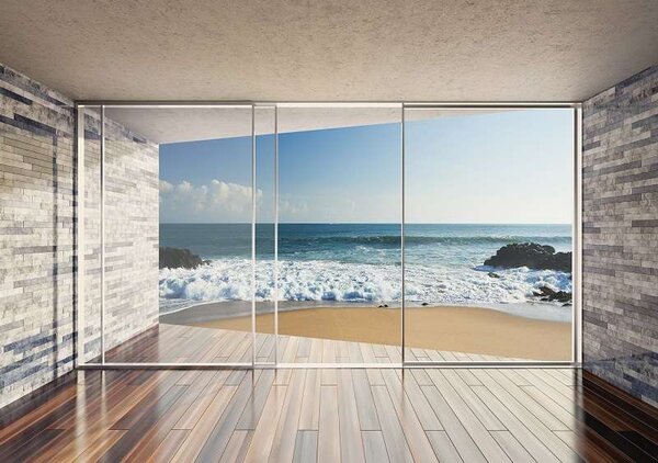 Tapet mural terasă pe plaja la ocean - 3603 - Fototapet24