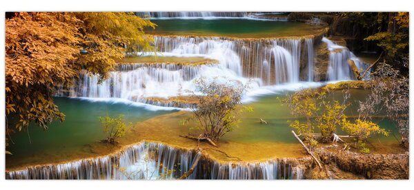 Tablou - Cascada Huay Mae Khamin, Thailanda (120x50 cm)