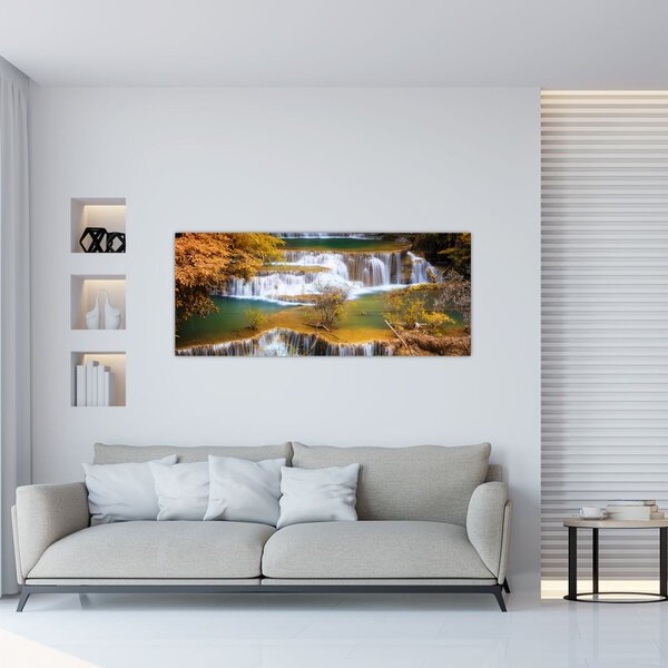 Tablou - Cascada Huay Mae Khamin, Thailanda (120x50 cm)