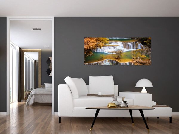 Tablou - Cascada Huay Mae Khamin, Thailanda (120x50 cm)