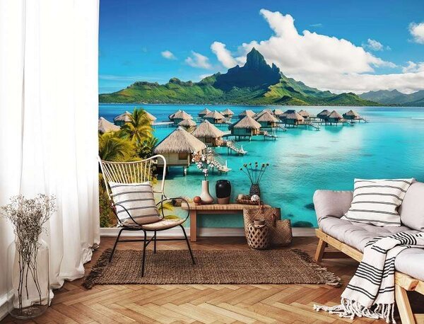 Fototapet peisaj tropical cu palmieri - 15326 - Fototapet24