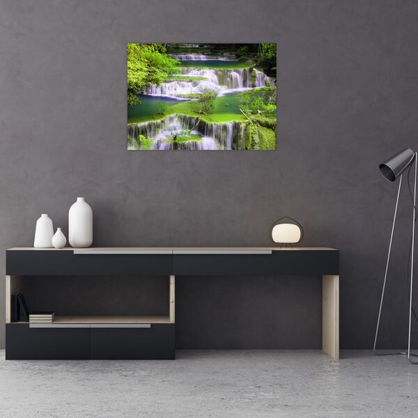 Tablou - Cascada Huay Mae Khamin, Kanchanaburi, Thailanda (70x50 cm)