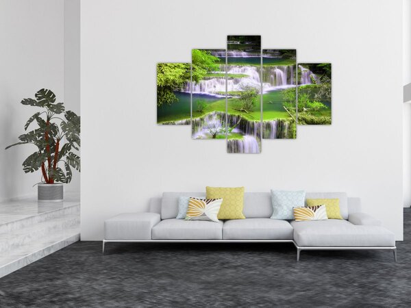 Tablou - Cascada Huay Mae Khamin, Kanchanaburi, Thailanda (150x105 cm)