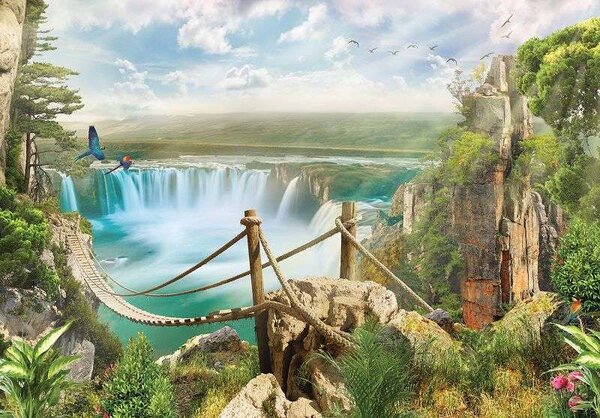Tapet mural pictat, cascade şi peisaj - 10515 - Fototapet24