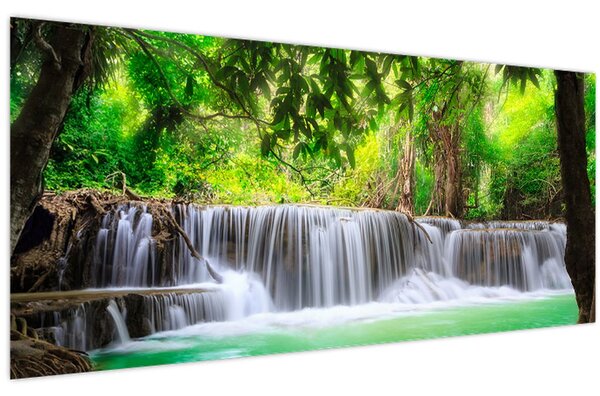 Tablou - cascada din Kanchanaburi, Thailanda (120x50 cm)