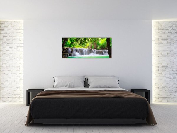Tablou - cascada din Kanchanaburi, Thailanda (120x50 cm)