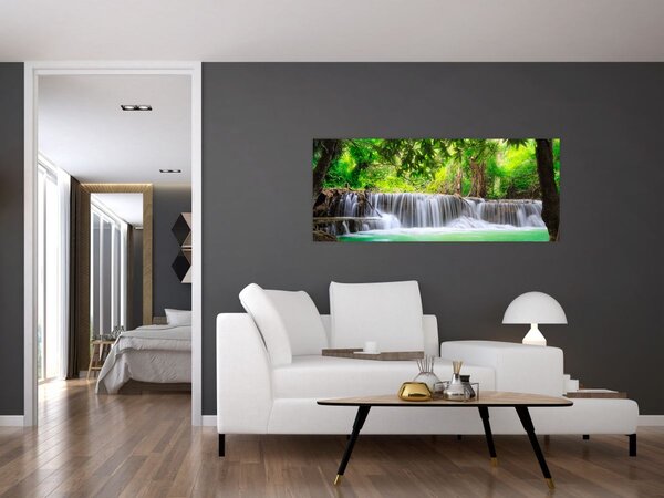 Tablou - cascada din Kanchanaburi, Thailanda (120x50 cm)